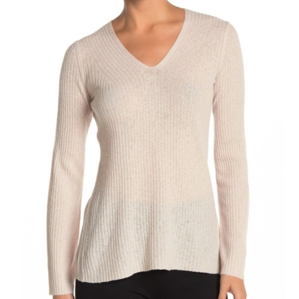 Vince Soft Cream V-Neck Sweater